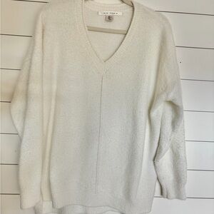 Oversized Max Studio Fuzzy Cream White Sweater Tunic - Size Large
